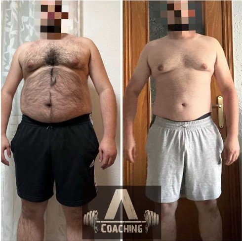 Antes y después de transformación física