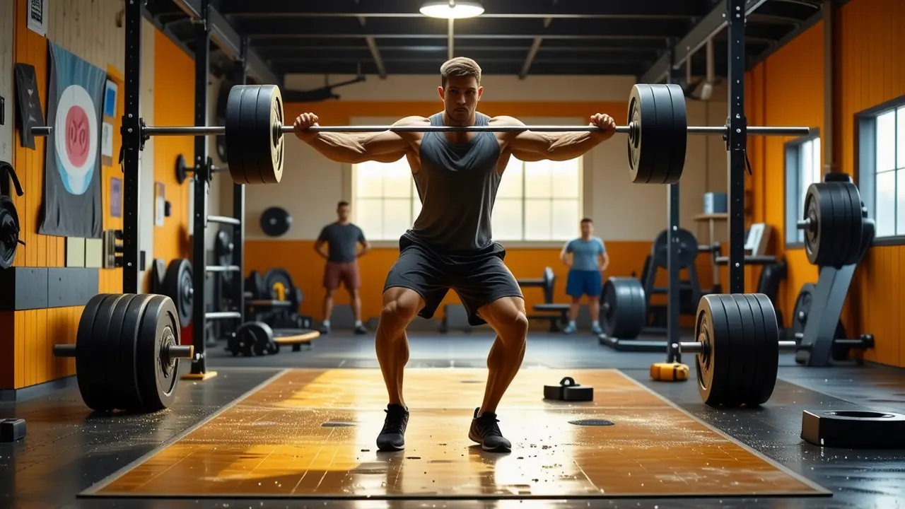 Un atleta español se esfuerza en el gimnasio