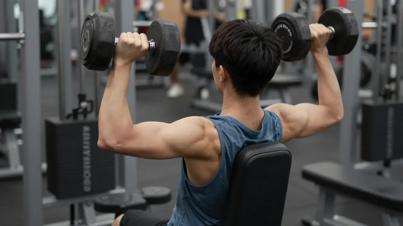 Un culturista exhibe fuerza en una estética retro