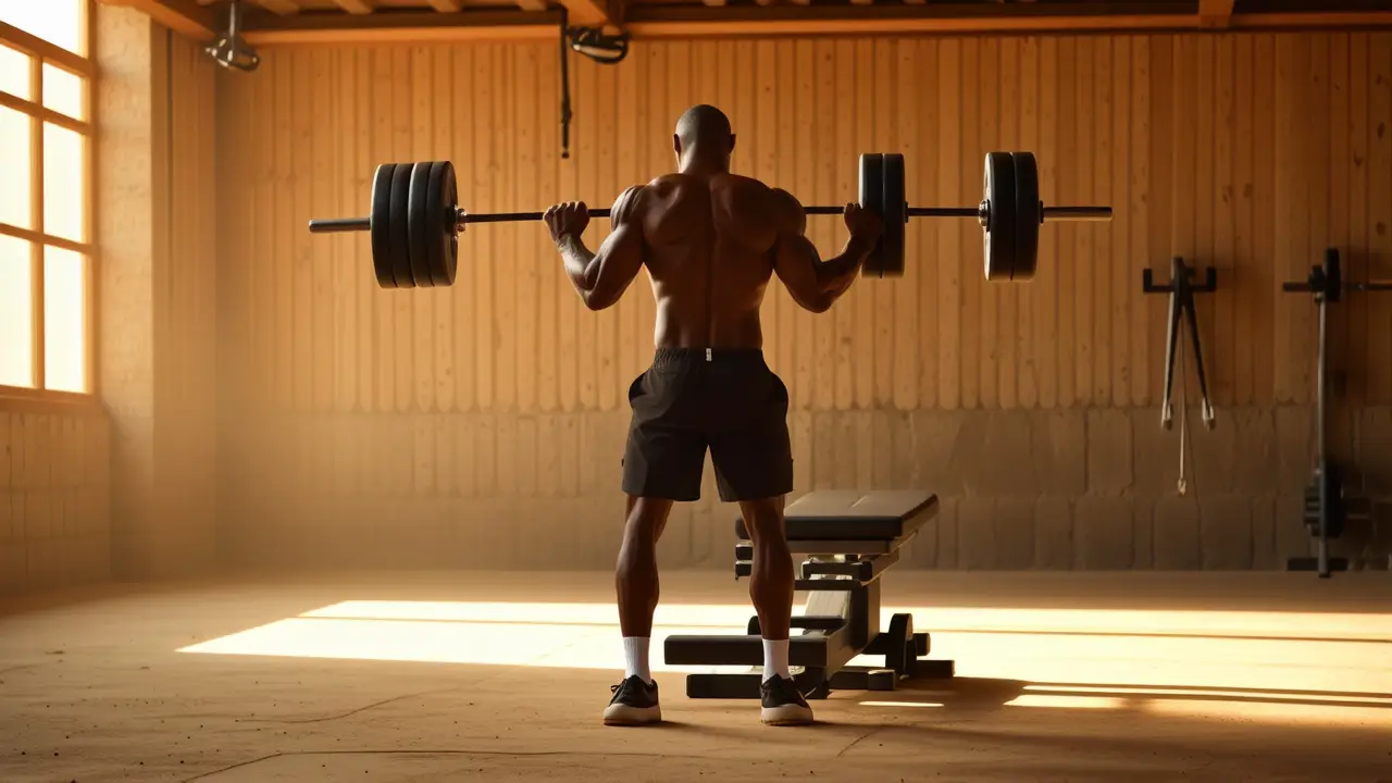 Caravaggio inspira un hombre fuerte en gimnasio