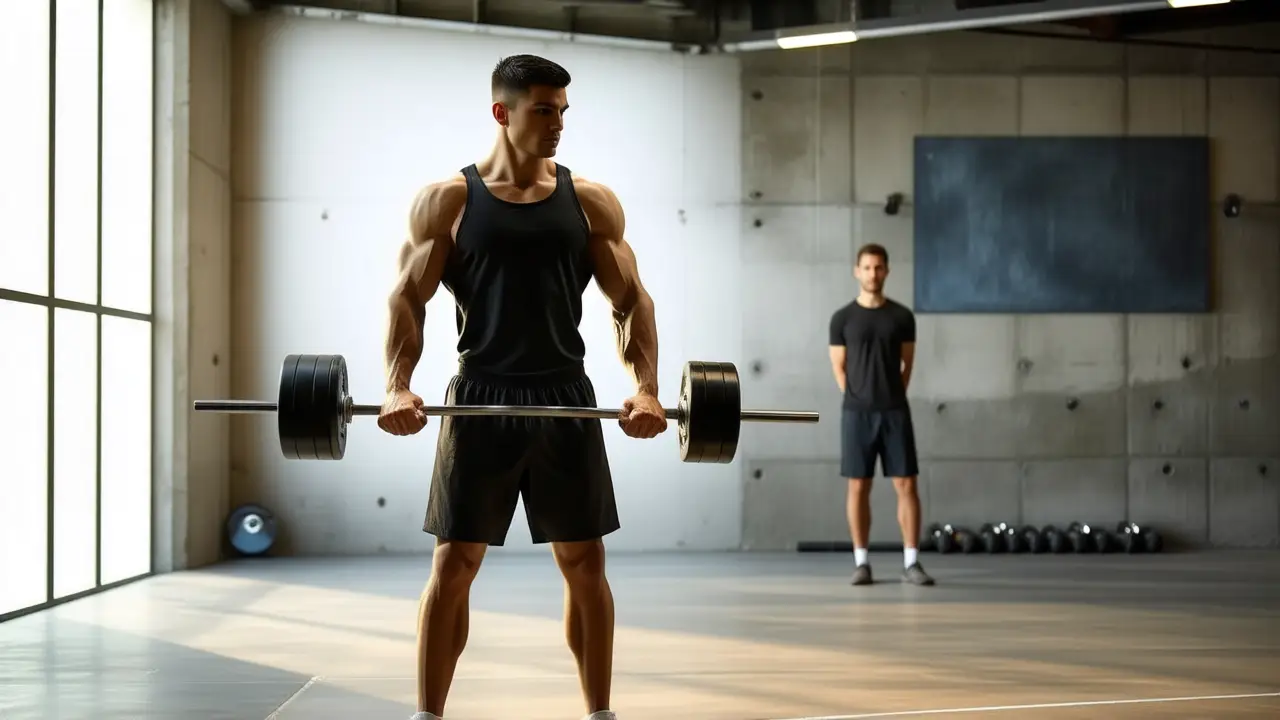 Un atleta español se entrena intensamente en el gimnasio