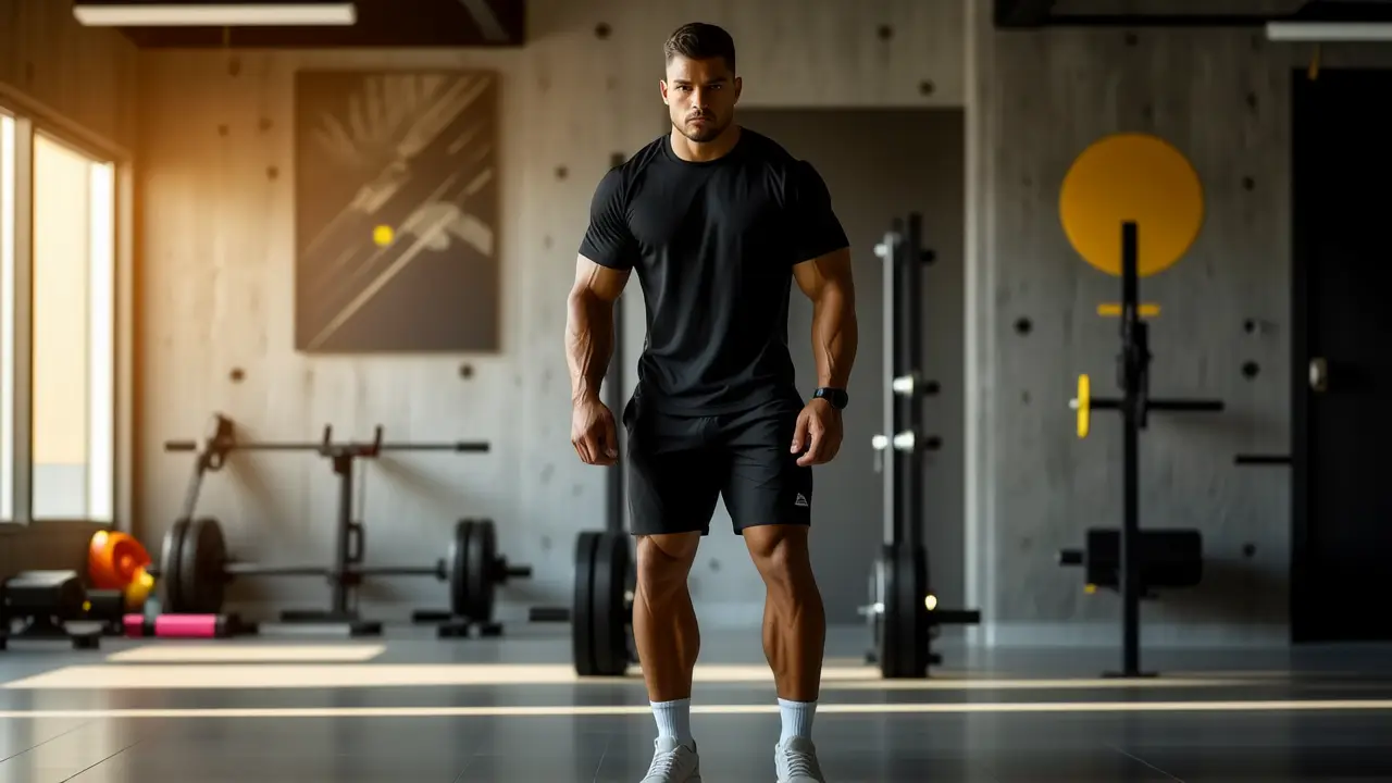 Un atleta español se exhibe en gimnasio moderno