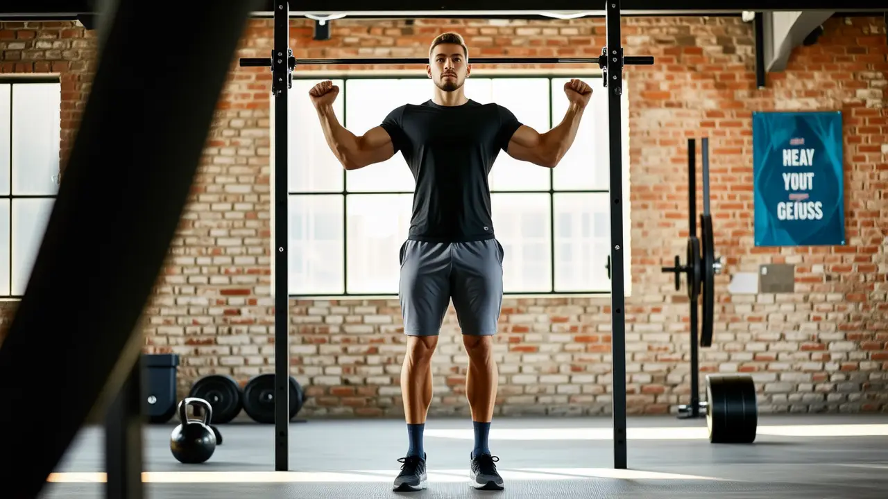 Un atleta español se ejercita con determinación en un gimnasio moderno