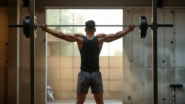 Atleta español se entrena con intensidad en el gym