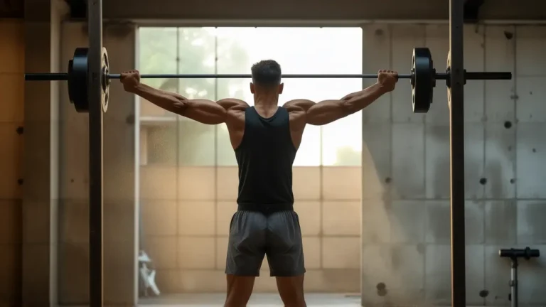 Atleta español se entrena con intensidad en el gym