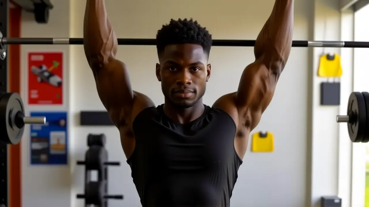 Un atleta español se entrena intensamente en gimnasio