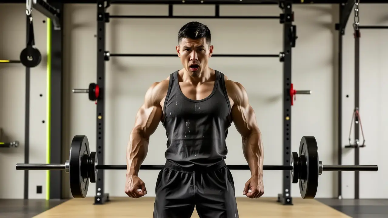 Un atleta español lucha con determinación en el gimnasio