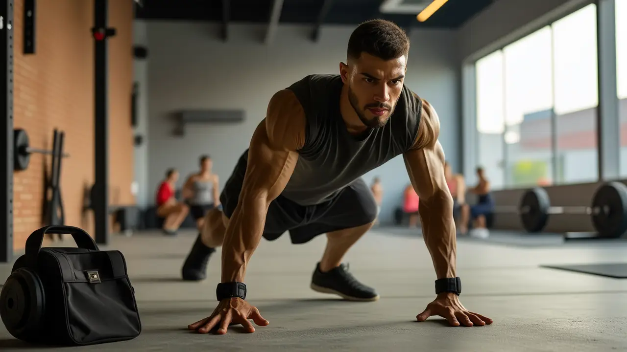 Un atleta español intenso en el gimnasio