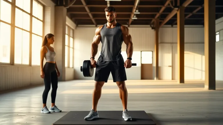 Un atleta español fuerte observa con determinación