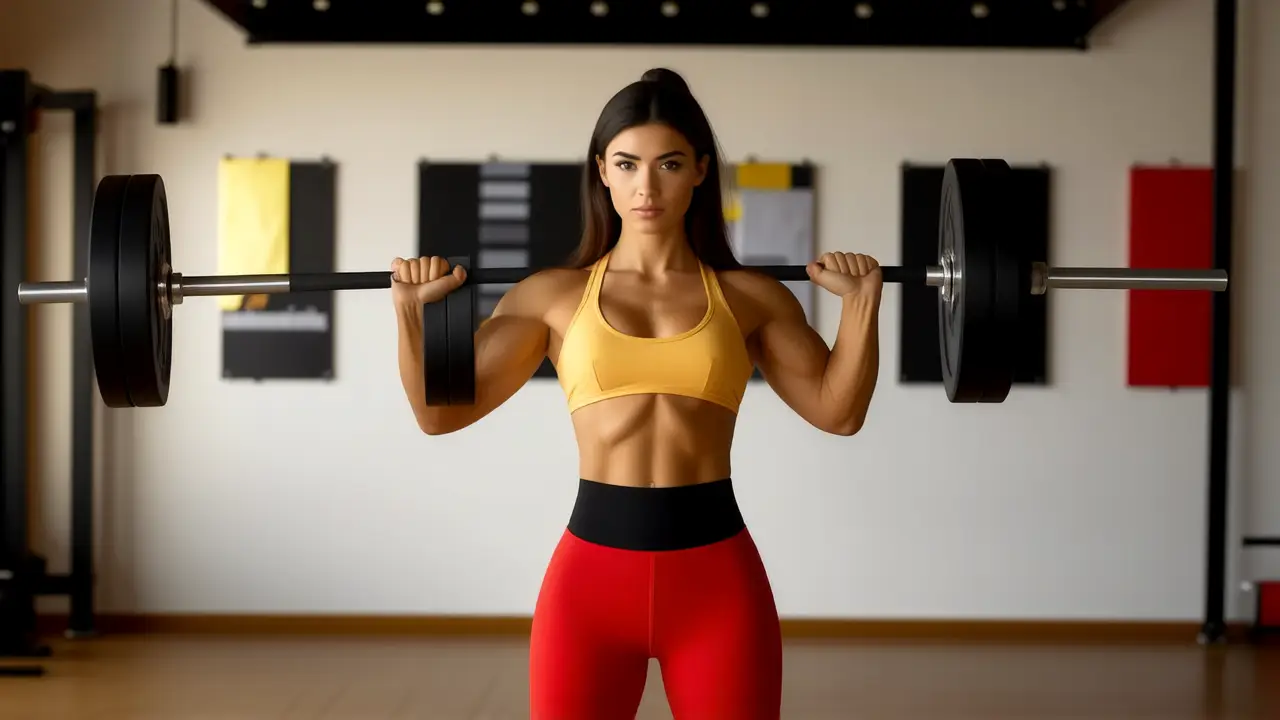 Una mujer atlética luce ropa deportiva en gimnasio