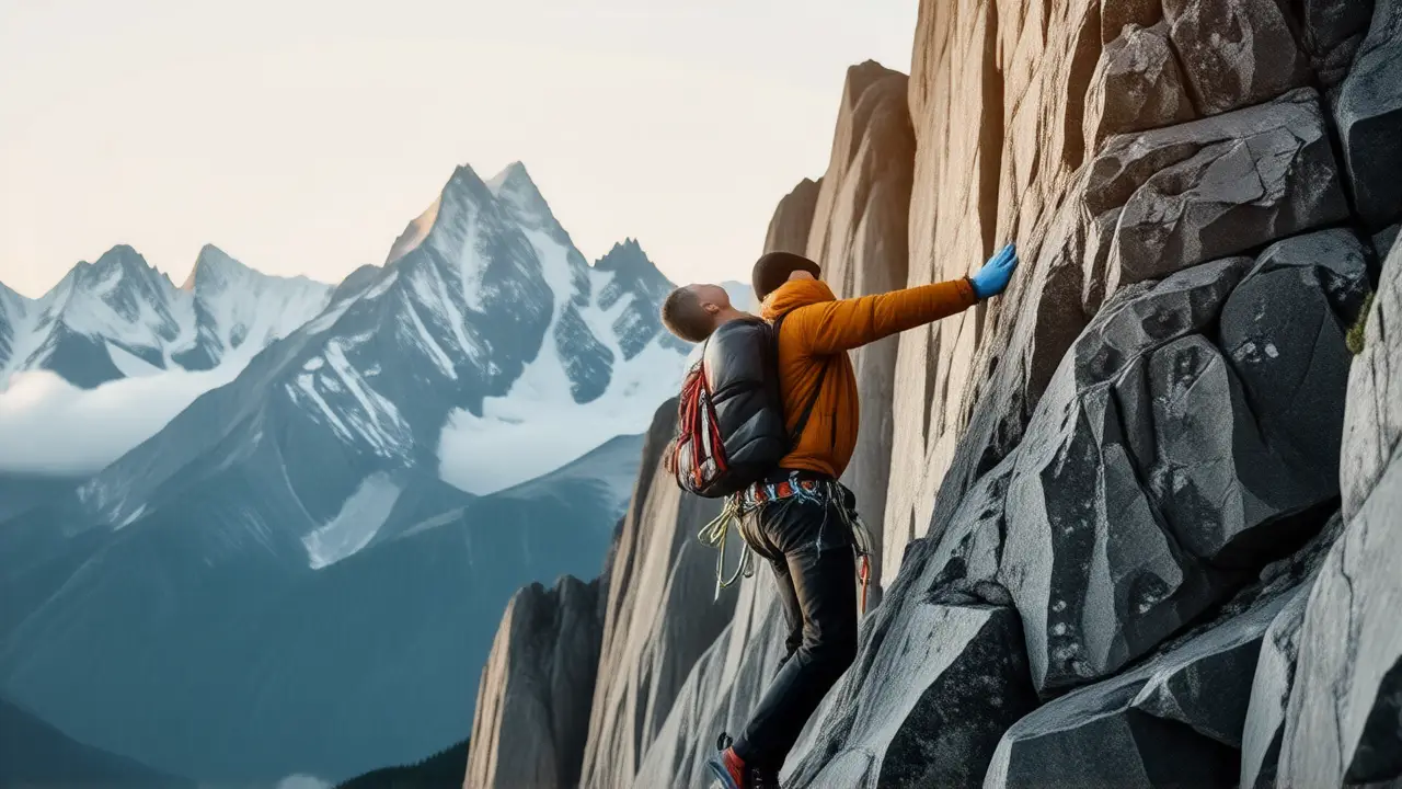 Un alpinista captura la majestuosidad montañosa