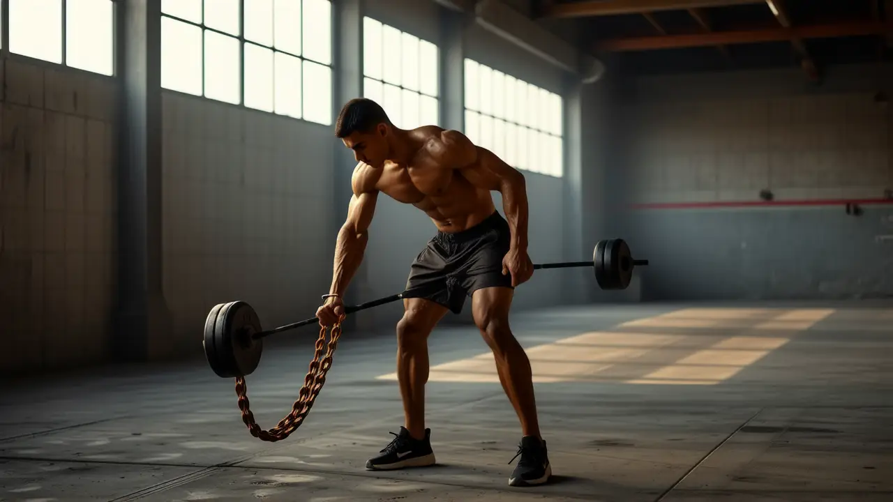 Un atleta español se concentra en levantar pesas