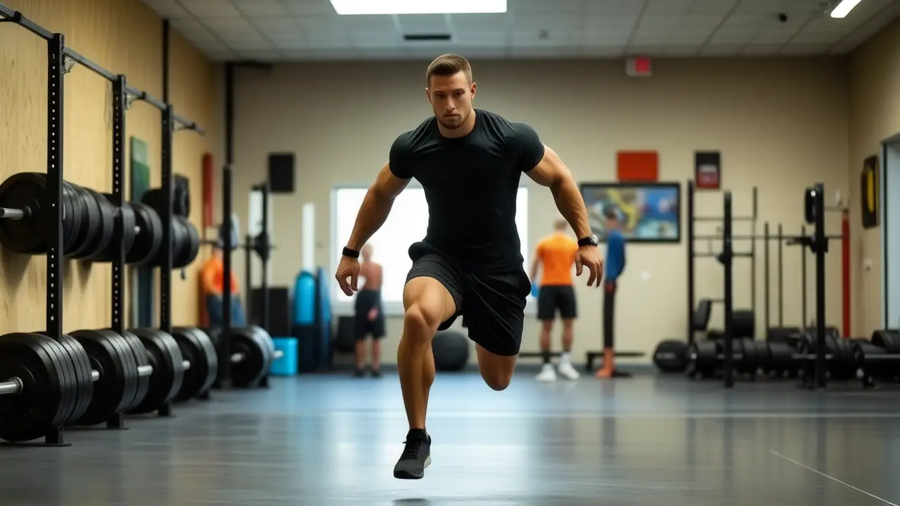 Un atleta español se mueve con fuerza en el gimnasio