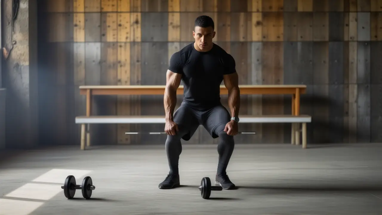 Un atleta español se entrena intensamente en la penumbra