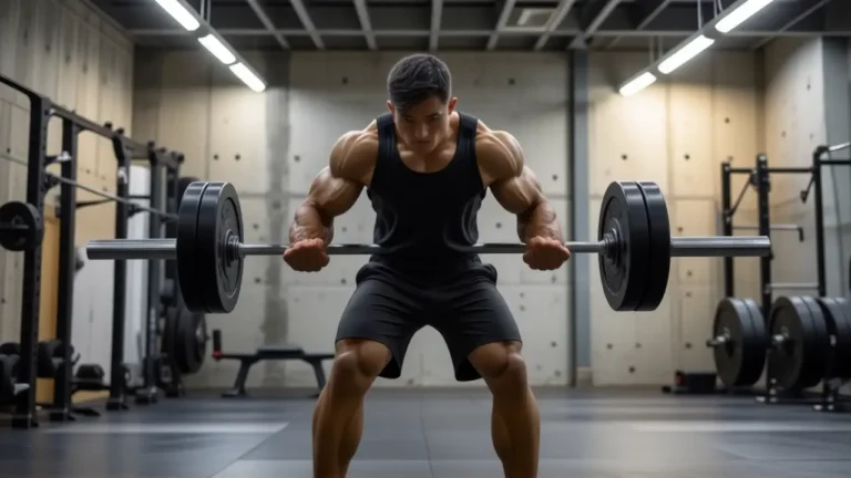Atleta español captura fuerza en gimnasio austero