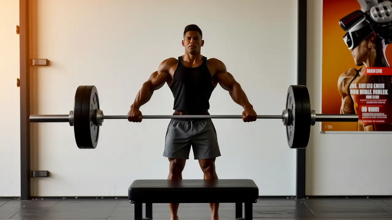Atleta español musculoso en sesión fotográfica motivadora
