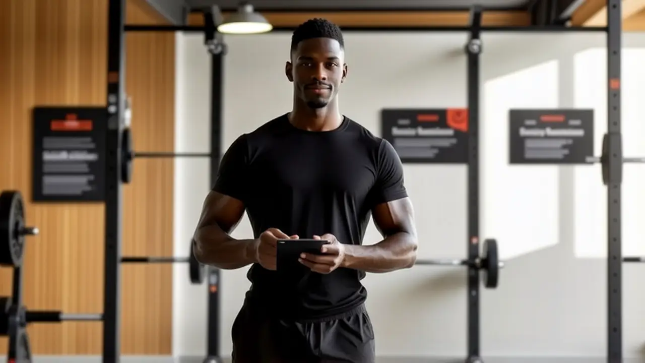 Entrenamiento Personal Algeciras: Entrenador Certificado 3 Entrenador español atlético en luz cálida