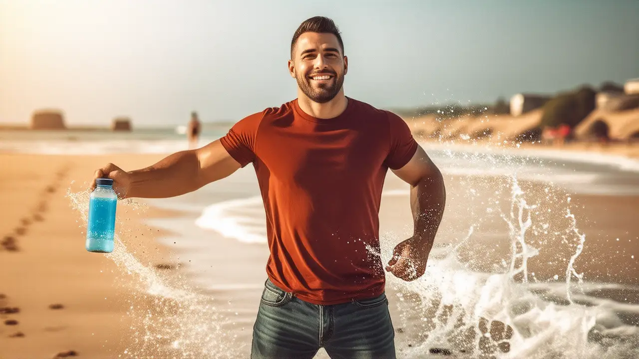 Un hombre atlético sonríe en Cádiz