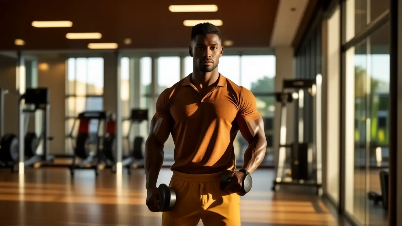 Fotógrafo captura un entrenador atlético en gimnasio