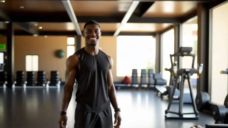Entrenador español atlético en gimnasio moderno