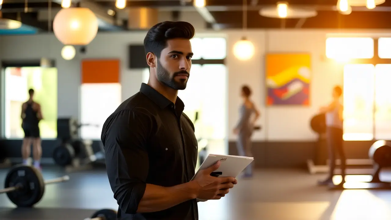 Entrenamiento Personal Fuengirola: Entrenador Cualificado 2 Fotógrafo captura fuerza y confianza en gimnasio