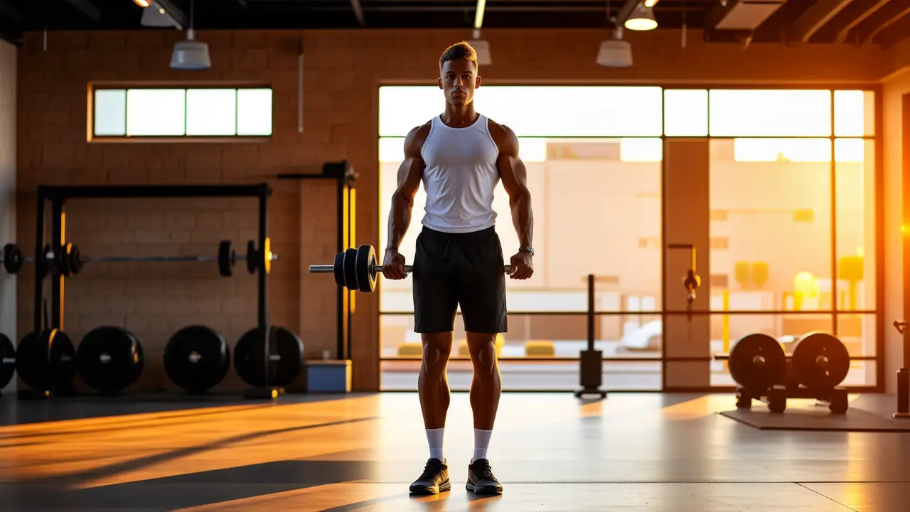 Entrenamiento Personal Fuengirola: Entrenador Cualificado 4 Un entrenador atlético inspira fuerza en la luz