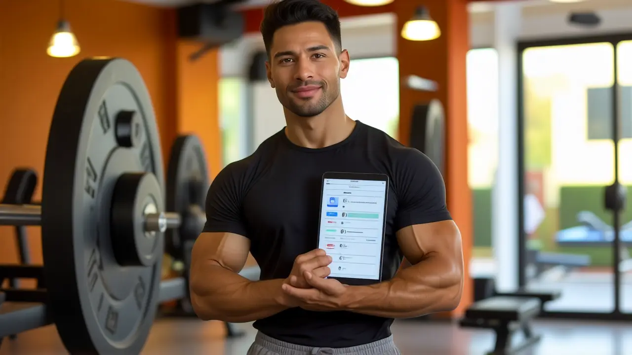 Entrenador español atlético en estudio brillante