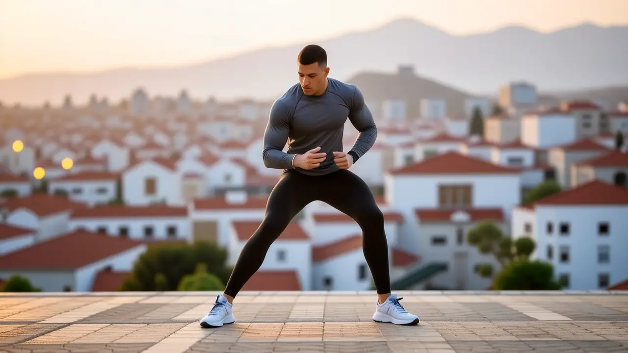 Un hombre atlético se estira en Getafe