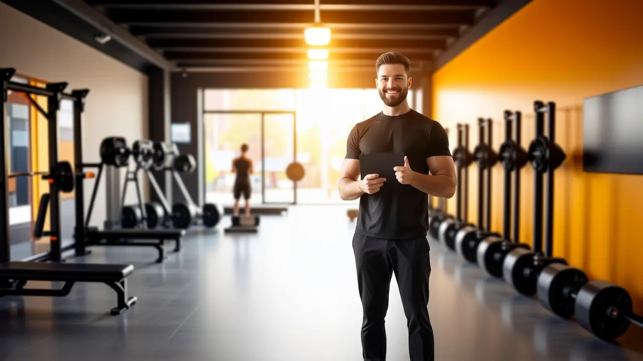Entrenador Personal Girona: Cualificación Profesional 1 Un fotógrafo captura la confianza en un gimnasio moderno