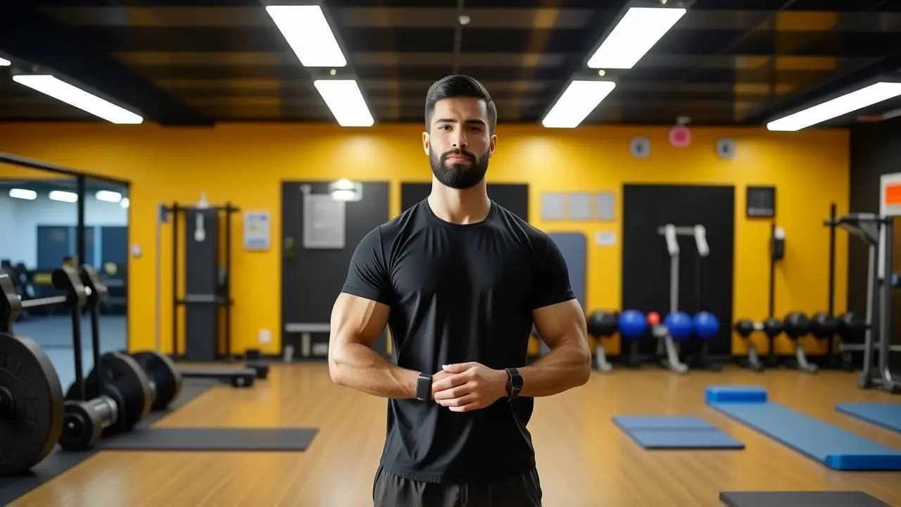 Fotógrafo captura hombre atlético en gimnasio urbano