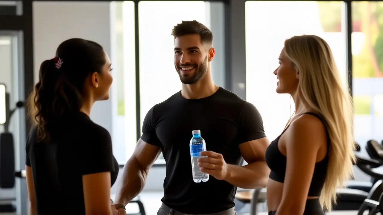 Entrenador atlético transmite confianza en estudio moderno