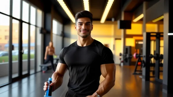 Un hombre atlético transmite confianza en gimnasio