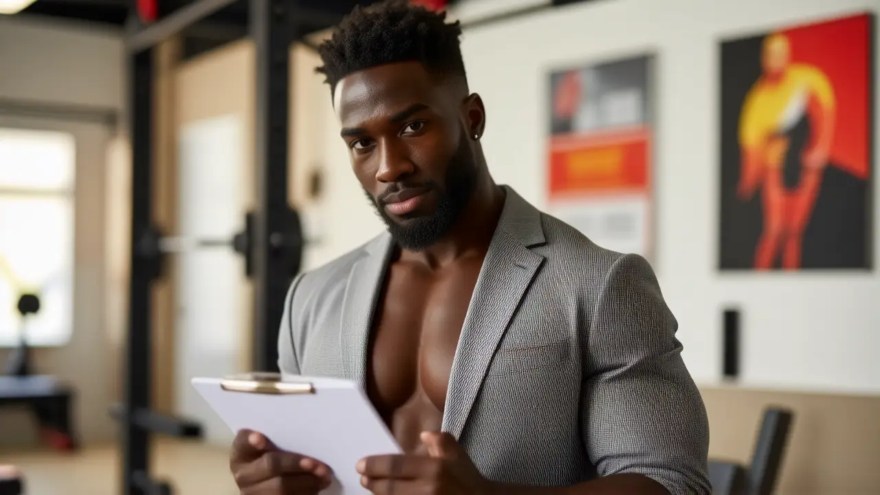 Fotógrafo analiza a atleta en gimnasio