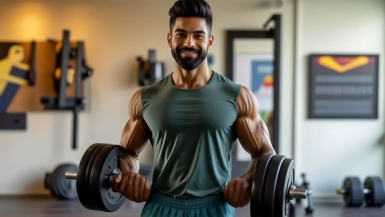 Entrenador Personal Torrejón: Tu Mejor Forma 1 Un hombre atlético y musculoso en luz dorada