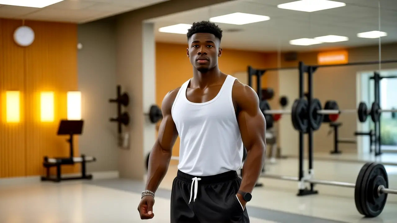 Un entrenador atlético inspira en el gimnasio