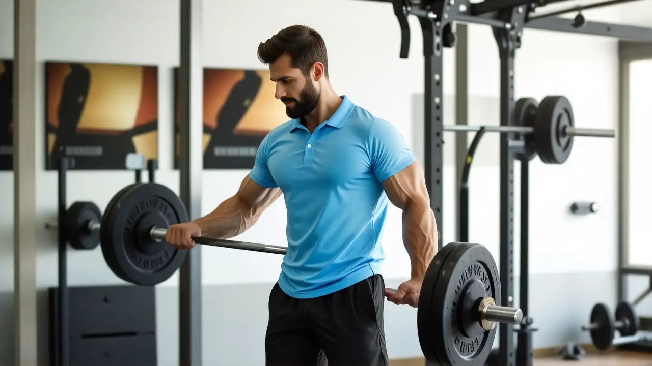 Fotógrafo captura un entrenador atlético en gimnasio