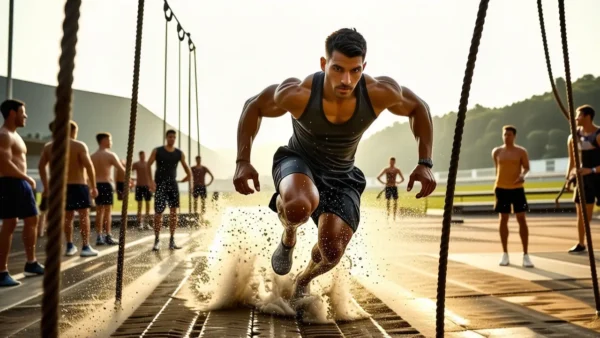 Un atleta español se entrena intensamente bajo luz dorada