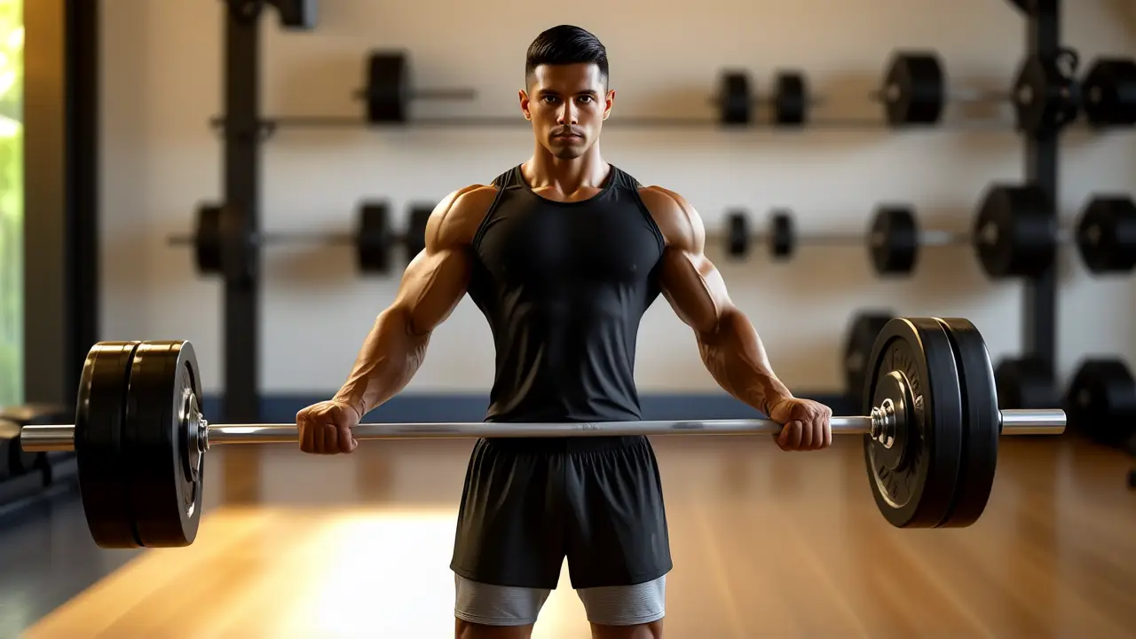Un atleta español se entrena intensamente en el gimnasio