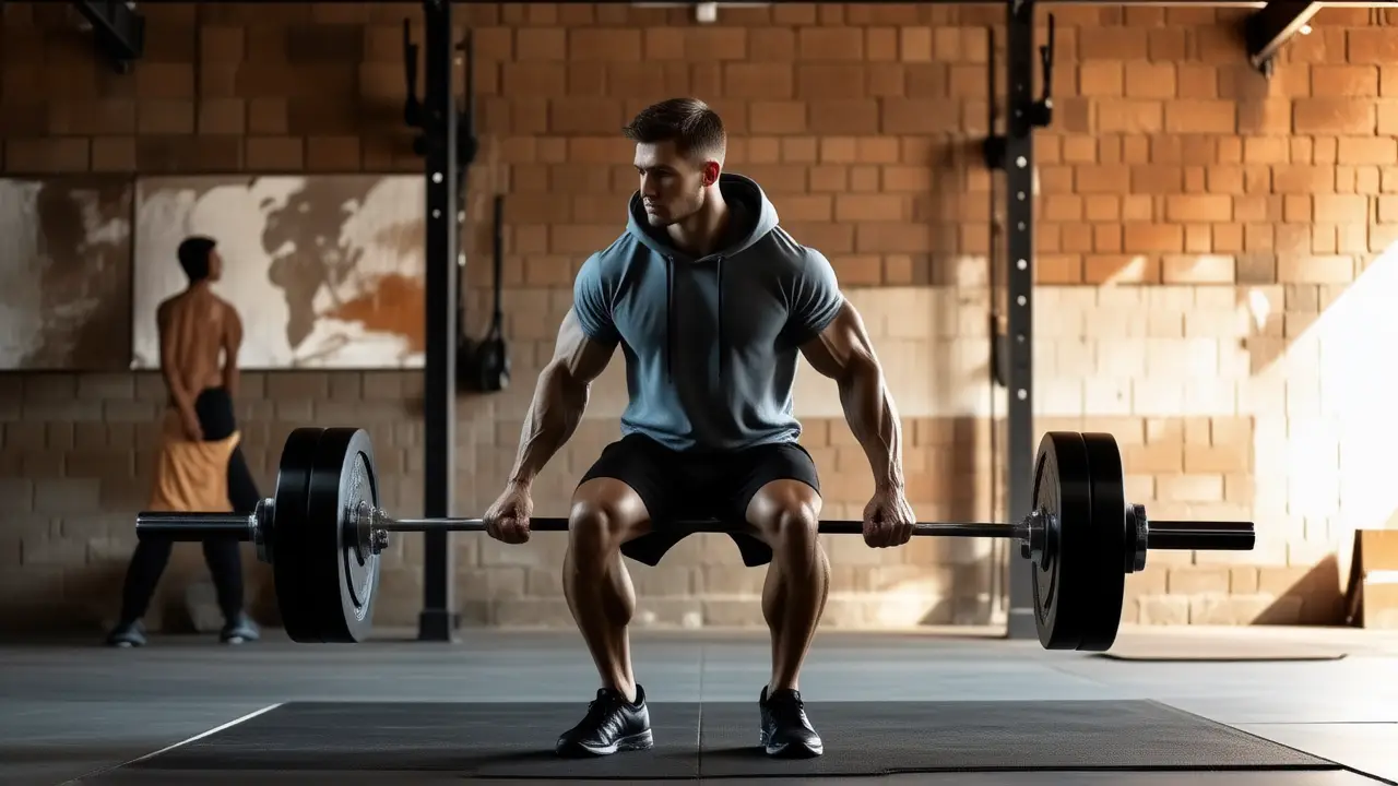 Atleta español musculoso en CrossFit intenso
