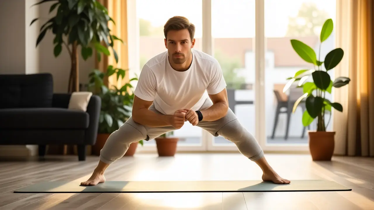 Un hombre atlético en una luz cálida y serena