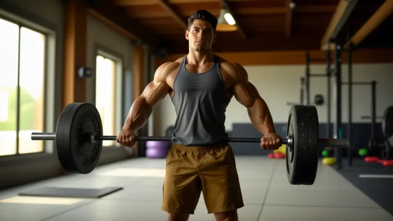Un atleta español se entrena intensamente en el gimnasio
