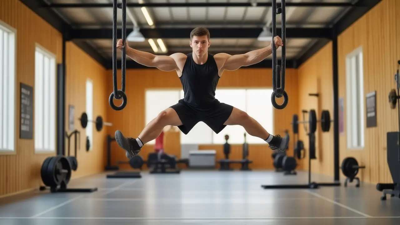 Un gimnasta español se ejecuta en pleno vuelo