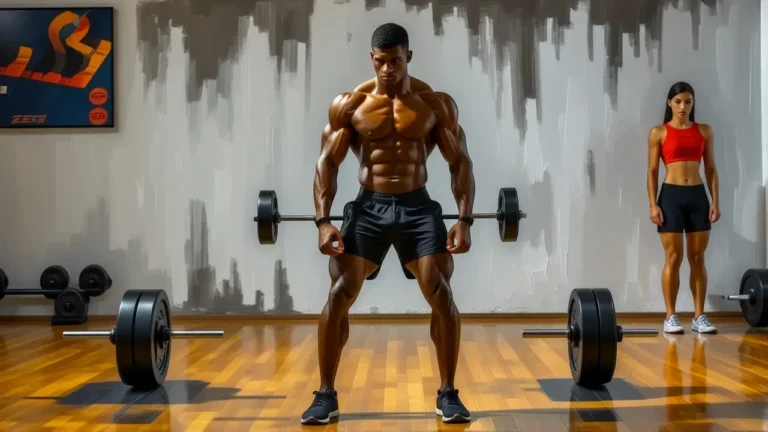 Un atleta español musculoso entrena con determinación