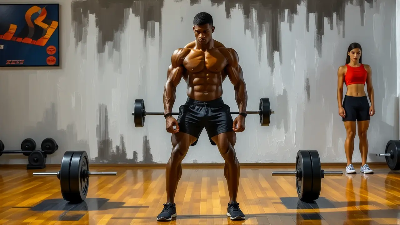Un atleta español musculoso entrena con determinación