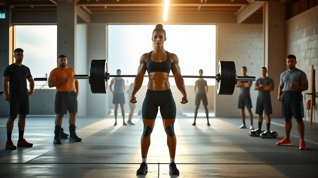 Una levantadora española fuerte y decidida