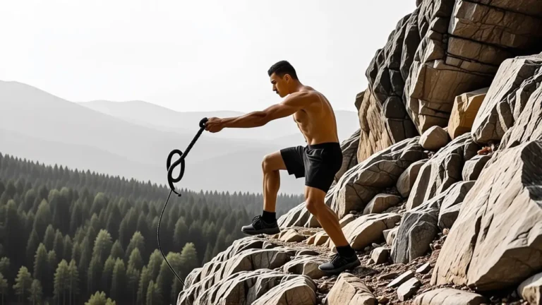 Un atleta español se entrena con fuerza