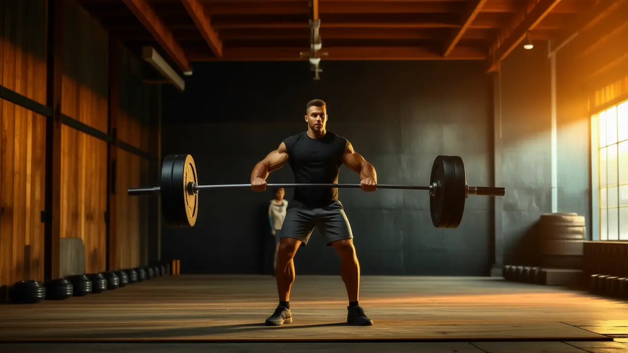 Crossfit C&J: Aprende Clean and Jerk | Técnica y Ejercicios 2 Un atleta español musculoso levanta pesas en luz dramática