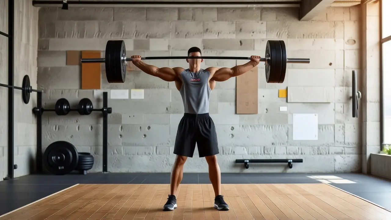 Crossfit C&J: Aprende Clean and Jerk | Técnica y Ejercicios 3 Un atleta español se esfuerza en el gimnasio