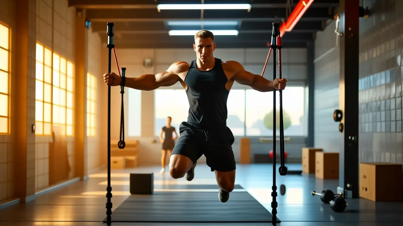 Calentamiento Crossfit: Juegos Calentamiento Divertidos 4 Atleta español en acción, luz dorada