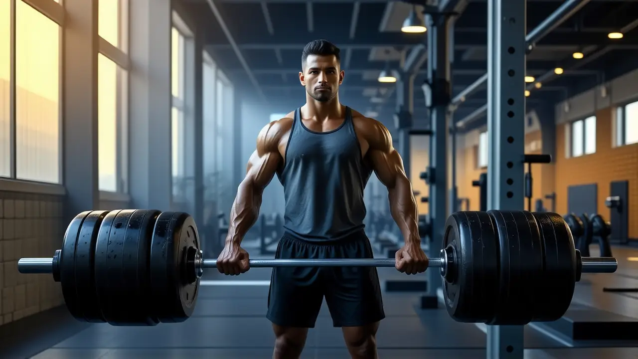 Justin Medeiros: El Rey del Cross Training Actual 3 Justin Medeiros captura fuerza en gimnasio oscuro